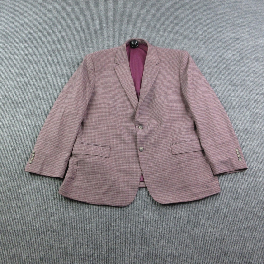 Jos. A. Bank Suit Jacket Mens 50 Purple Tweed Slim Fit Traveler Wool Blend